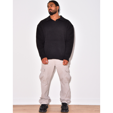 Knitted polo neck jumper