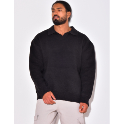 Knitted polo neck jumper