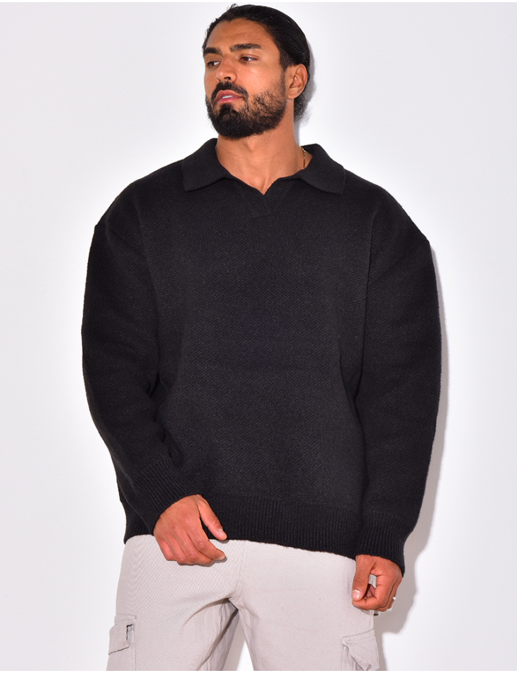 Knitted polo neck jumper