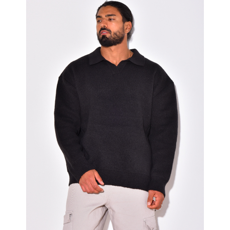 Knitted polo neck jumper