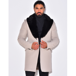 Manteau col en fourrure