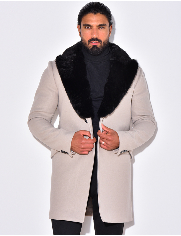 Manteau col en fourrure