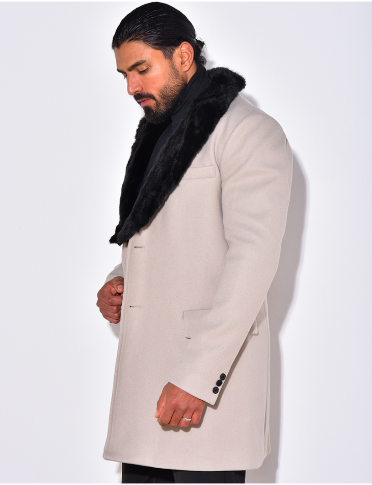 Manteau col en fourrure