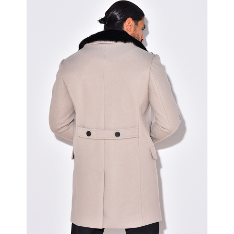 Manteau col en fourrure