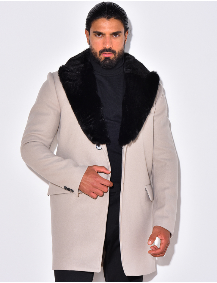 Manteau col en fourrure
