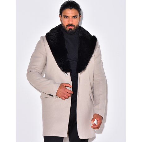 Manteau col en fourrure