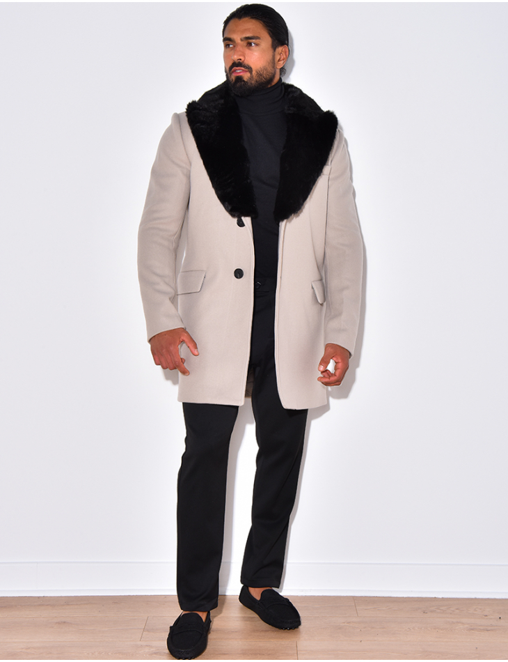 Manteau col en fourrure