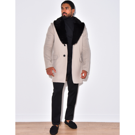 Manteau col en fourrure