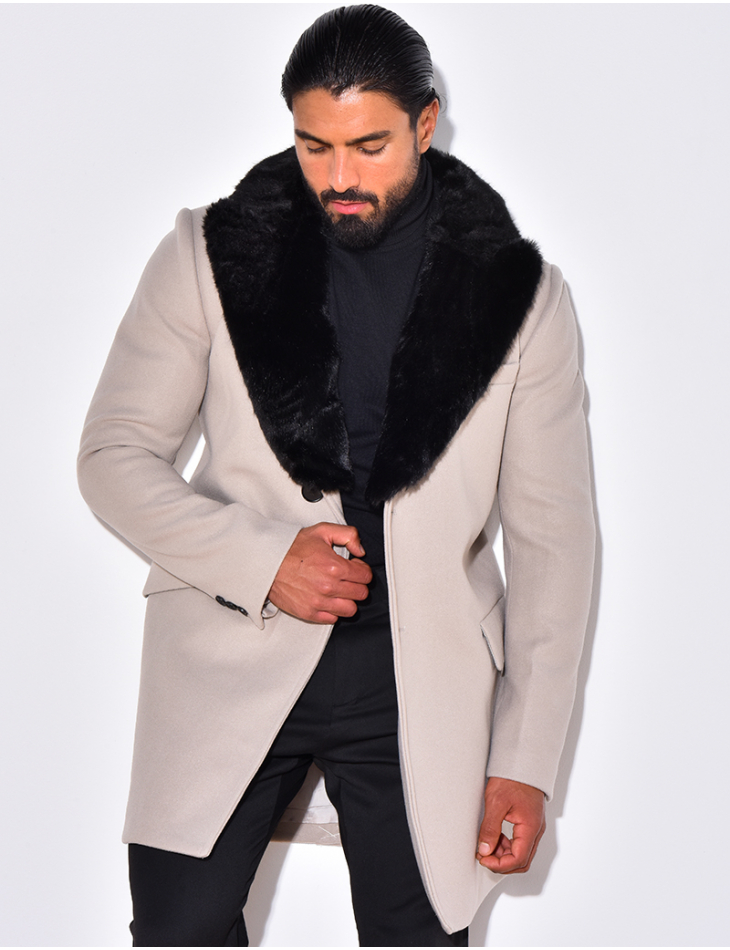 Manteau col en fourrure