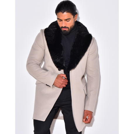 Manteau col en fourrure