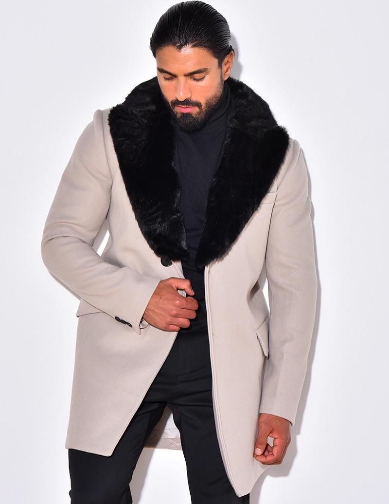 Manteau col en fourrure