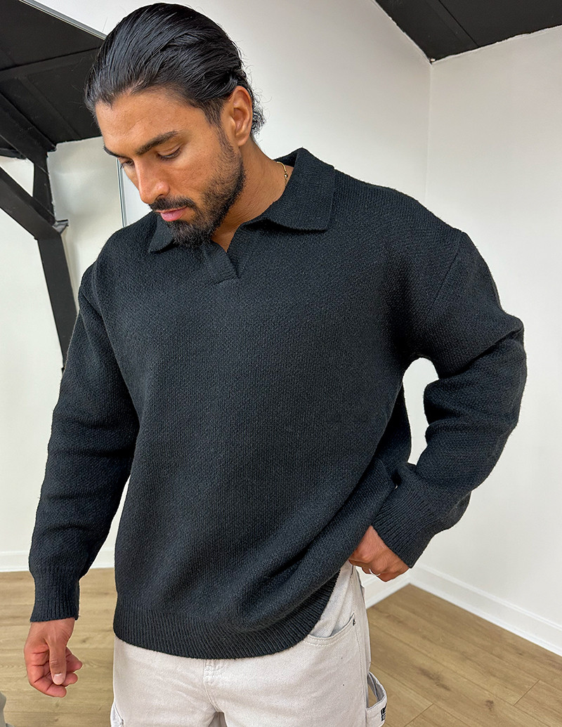 Knitted polo neck jumper