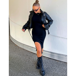 Blazer en simili à ceinture