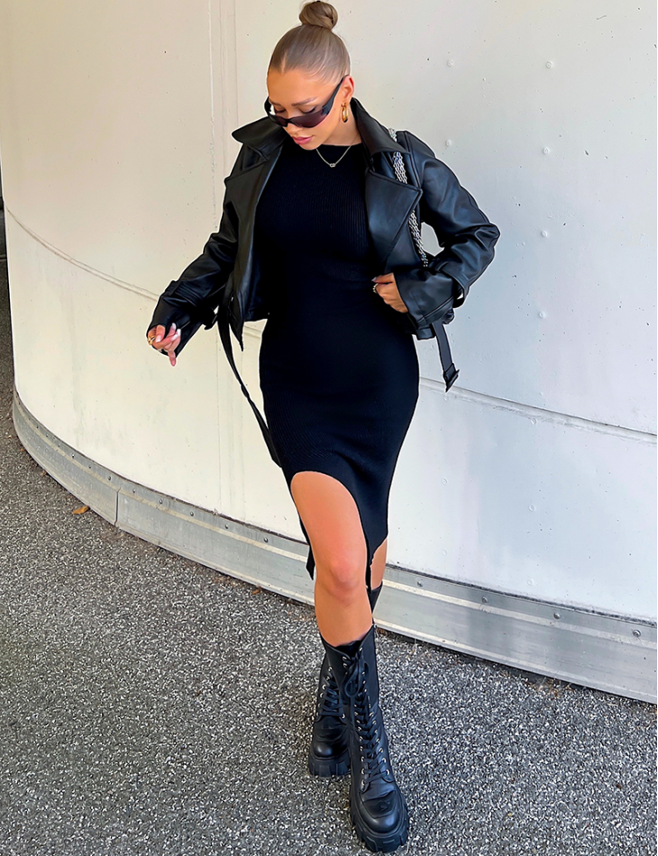 Blazer en simili à ceinture