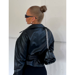 Blazer en simili à ceinture
