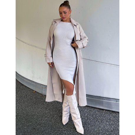 Trench très long à nouer à la taille