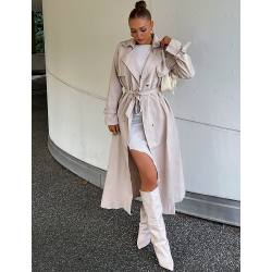 Trench très long à nouer à la taille