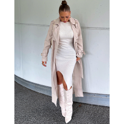 Trench très long à nouer à la taille