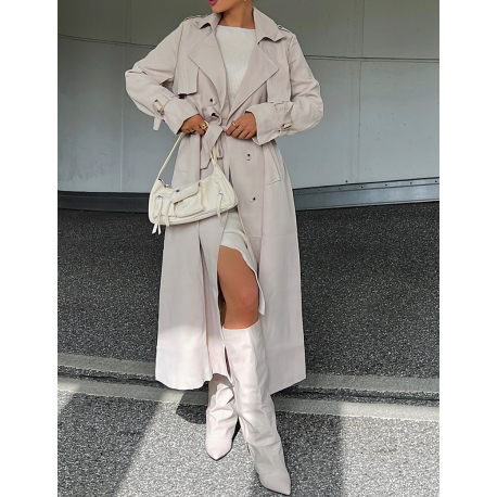 Trench très long à nouer à la taille