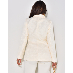   Tweedblazer mit goldenen Knöpfen