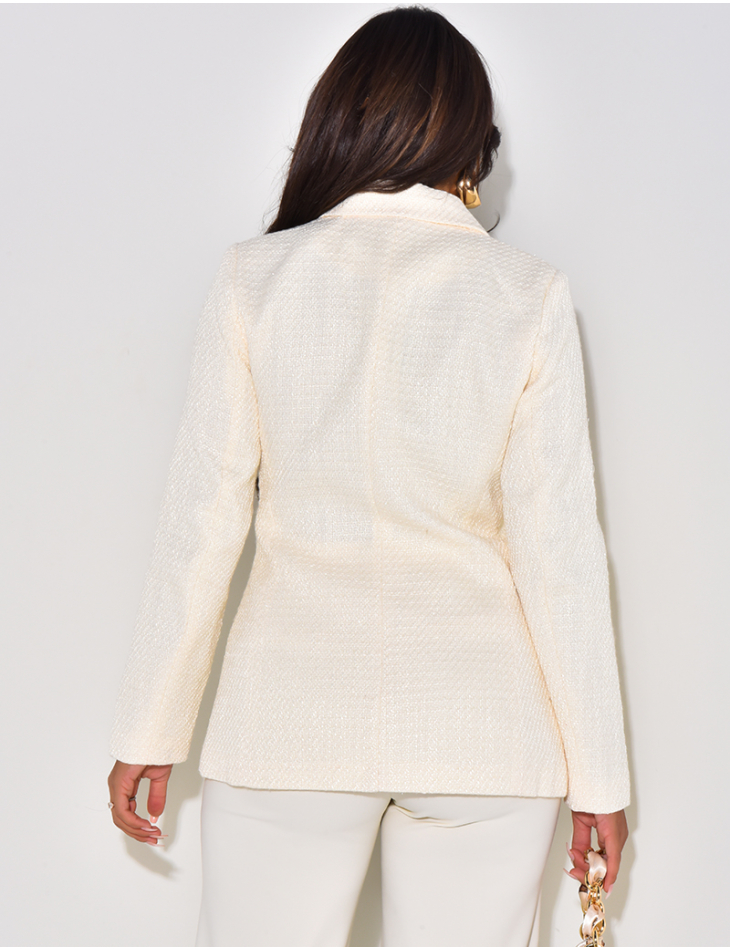   Tweedblazer mit goldenen Knöpfen