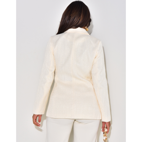   Tweedblazer mit goldenen Knöpfen