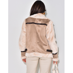 Oversize-Fliegerjacke mit Pelzbesatz Oversize-Fliegerjacke mit Pelzbesatz