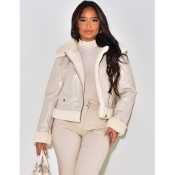 Lined vinyl aviator jacket   Lined vinyl aviator jacket