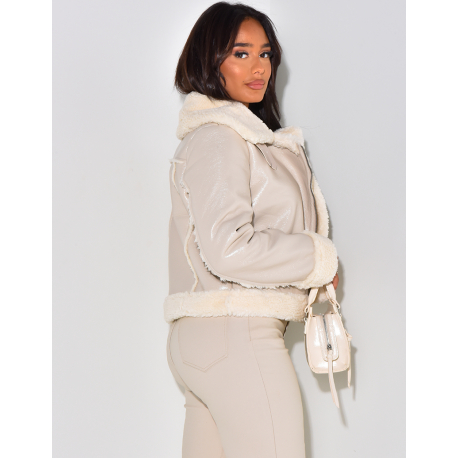 Lined vinyl aviator jacket   Lined vinyl aviator jacket