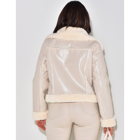 Lined vinyl aviator jacket   Lined vinyl aviator jacket