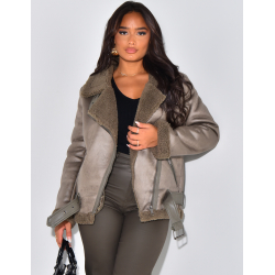 Veste aviateur oversize fourrée