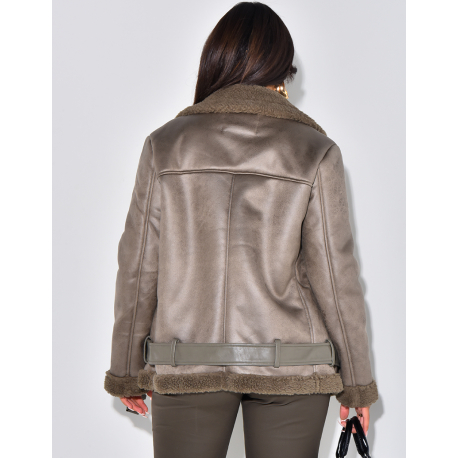 Veste aviateur oversize fourrée