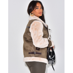 Veste aviateur oversize à fourrure Veste aviateur oversize à fourrure