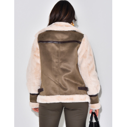 Veste aviateur oversize à fourrure Veste aviateur oversize à fourrure