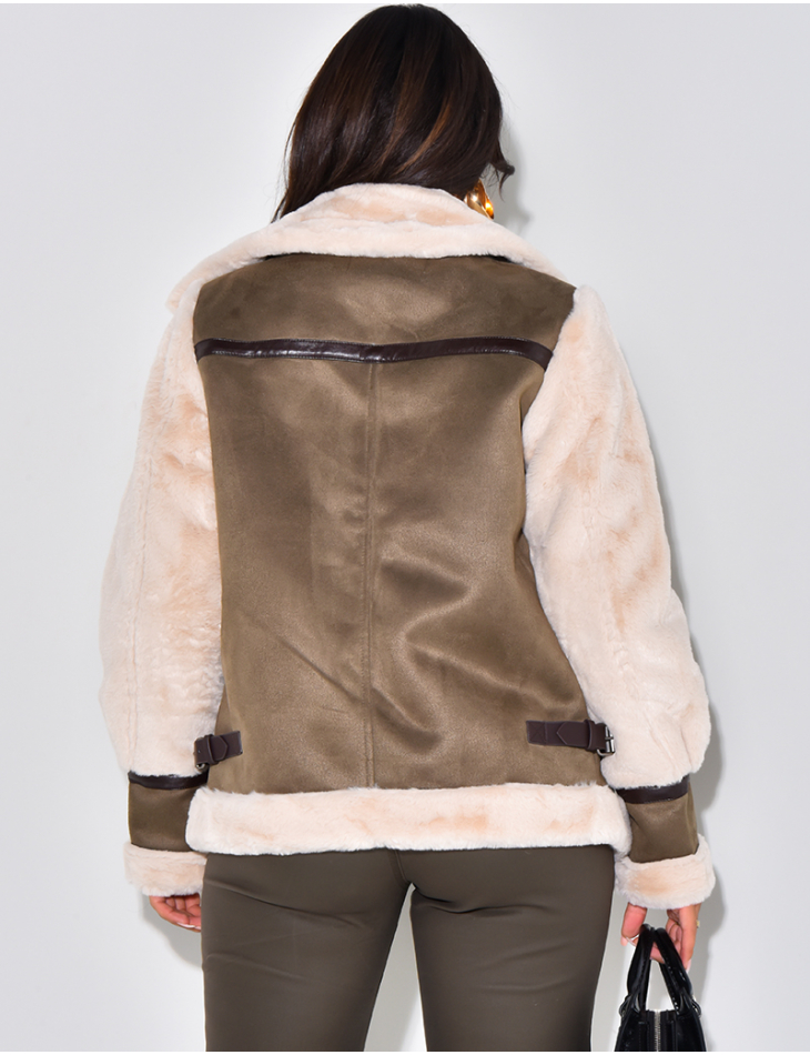 Veste aviateur oversize à fourrure Veste aviateur oversize à fourrure