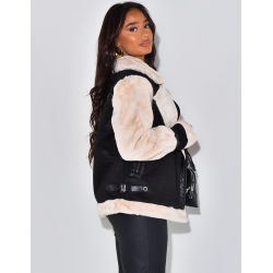 Veste aviateur oversize à fourrure Veste aviateur oversize à fourrure