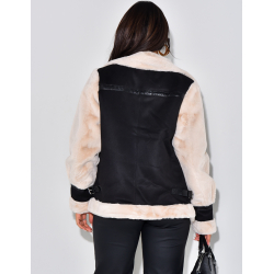 Veste aviateur oversize à fourrure Veste aviateur oversize à fourrure