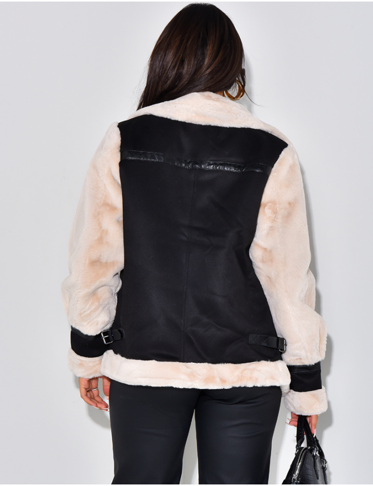 Veste aviateur oversize à fourrure Veste aviateur oversize à fourrure