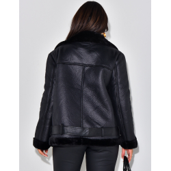 Oversized aviator jacket with fleece lining   Oversized aviator jacket with fleece lining