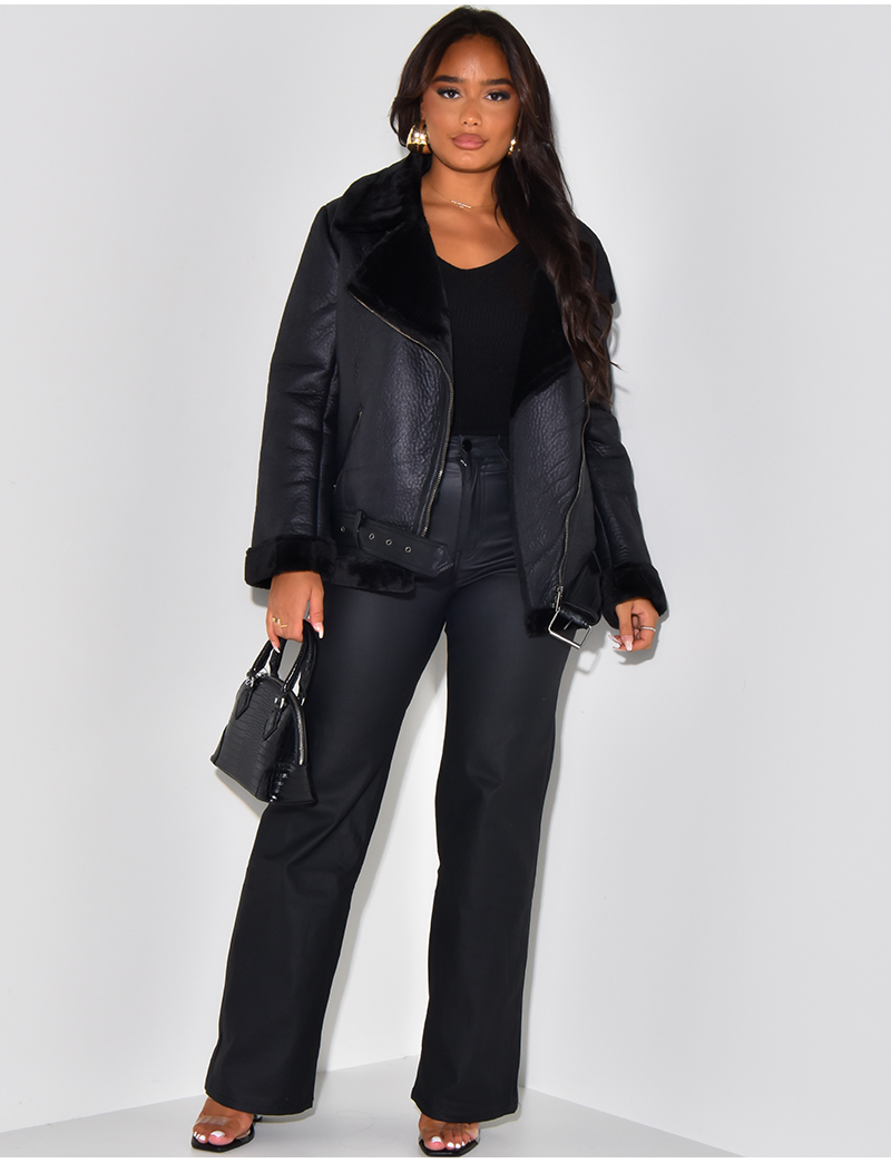 Fleece aviator jacket hotsell