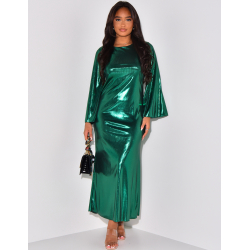 Robe longue brillante à manches évasées Robe longue brillante à manches évasées