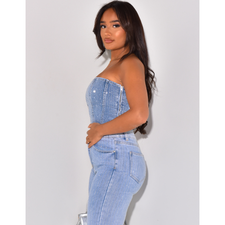 Crop top à strass Crop top à strass