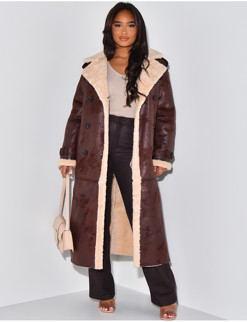 Veste En Peau De Mouton Retournée Mouton Retourné Manteau Mouton