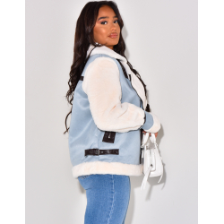 Veste aviateur oversize à fourrure Veste aviateur oversize à fourrure