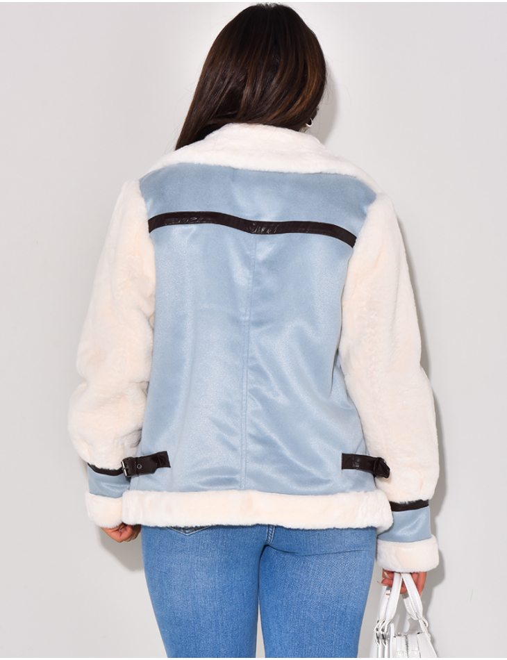 Veste aviateur oversize à fourrure Veste aviateur oversize à fourrure