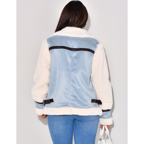 Veste aviateur oversize à fourrure Veste aviateur oversize à fourrure