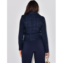 Tweed jacket with pearl buttons   Tweed jacket with pearl buttons