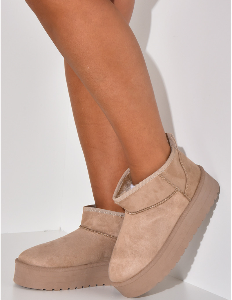 Bottines en suédine fourrées