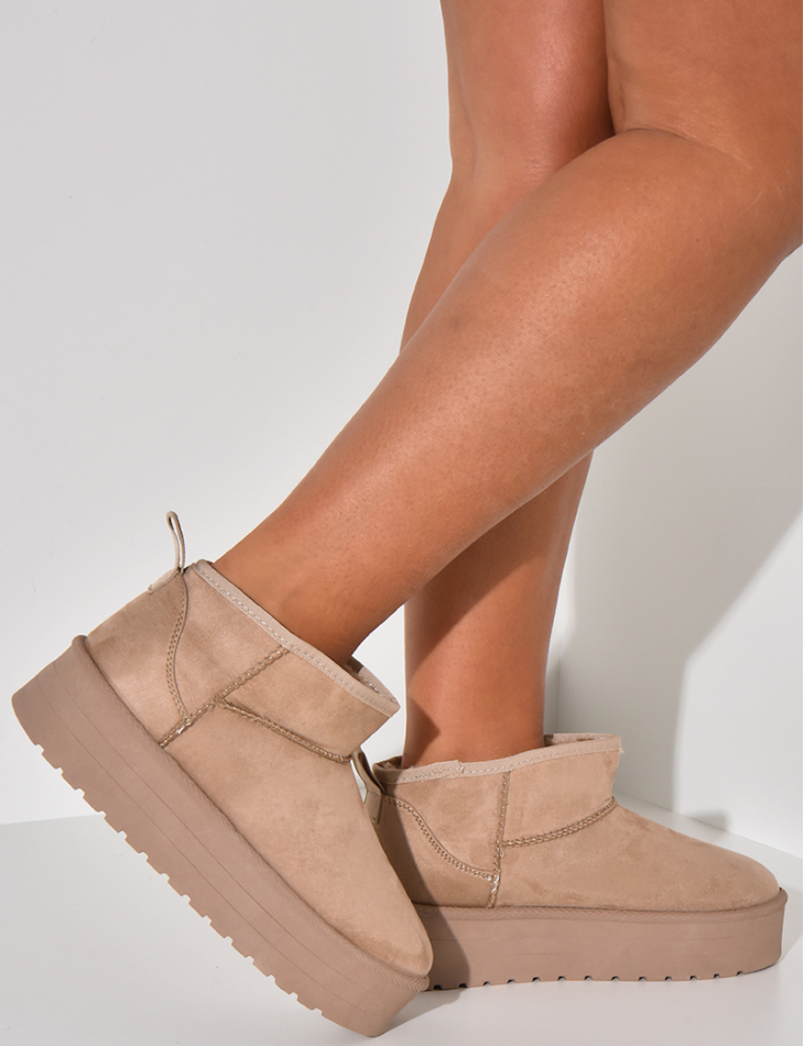 Bottines en suédine fourrées