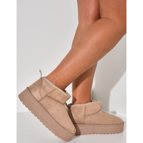 Bottines en suédine fourrées